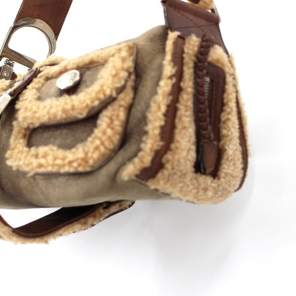 Christian Dior Mouton Flight East West Shoulder Bag Limited Edition Shearling CD - Picture 4 of 9